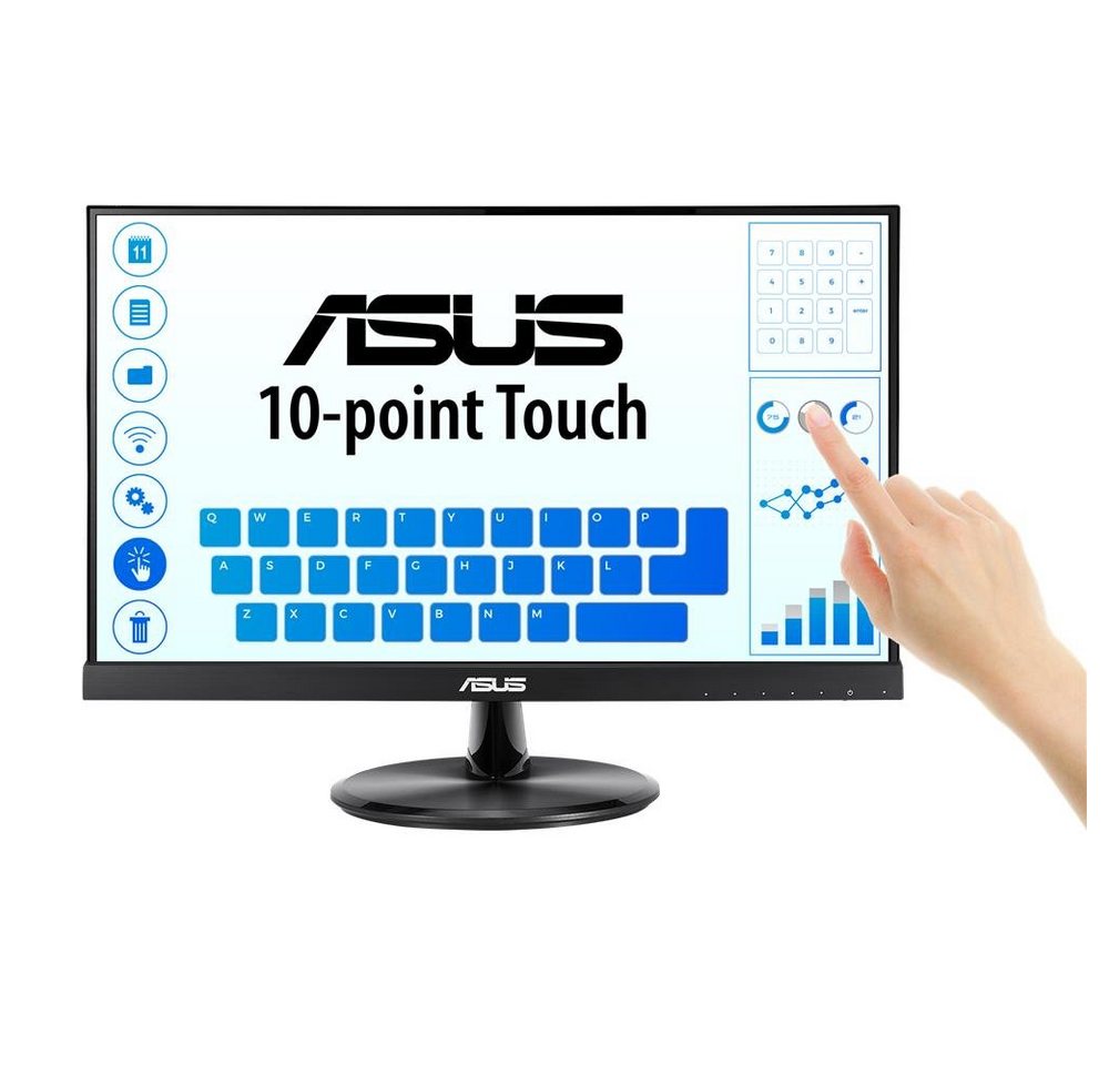 Asus VT229H Smart Monitor (54,60 cm/21,5 ", 1920 x 1080 px, Full HD, 5 ms Reaktionszeit, 83 Hz, IPS, Touch Monitor, 10-Punkt-Touchscreen, Flicker-Free, HDMI, schwarz) von Asus