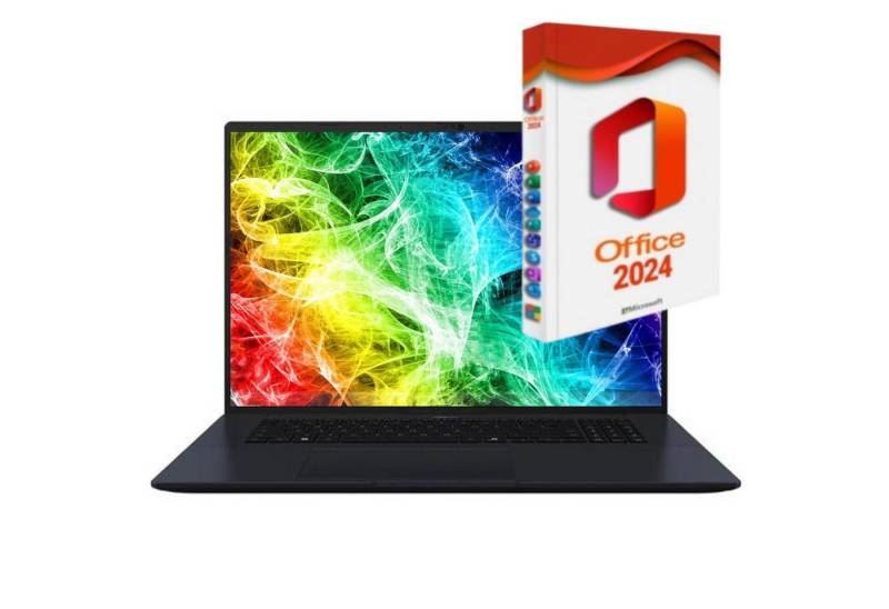 Asus VivoBook 18X, 18" WUXGA, Windows 11 Pro inkl. MS Office 2024 Pro Business-Notebook (45,7 cm/18 Zoll, AMD Ryzen 7 260H, Radeon, 500 GB SSD, Windows 11 Pro 64Bit + MS Office 2024, Beleuchtete Tastatur) von Asus
