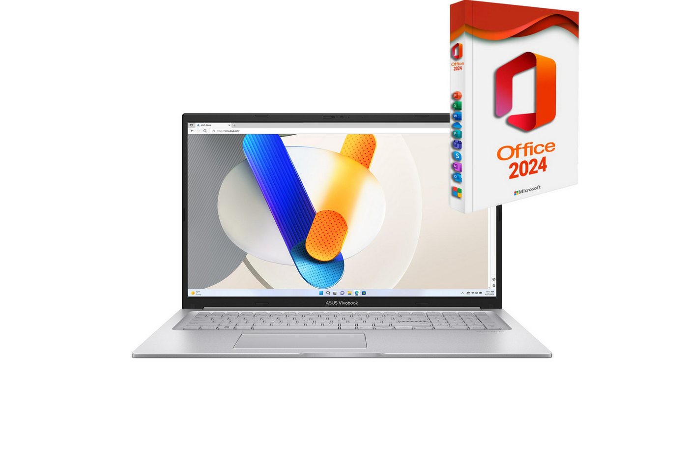 Asus VivoBook X170, Intel Core i5-1335U, beleuchtete Tastatur, Notebook (44 cm/17.3 Zoll, Intel Core i5 1335U, Intel Iris Xe Grafik, 500 GB SSD, Windows 11 Pro, MS Office 2024 Pro Dauerlizenz, beleuchtete Tastatur) Asus VivoBook X170, Intel Core i5-1335U, beleuchtete Tastatur, Notebook (44 cm/17.3 Zoll, Intel Core i5 1335U, Intel Iris Xe Grafik, 500 GB SSD, Windows 11 Pro, MS Office 2024 Pro Dauerlizenz, beleuchtete Tastatur) von Asus