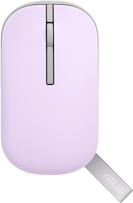 ASUS MD100 - Maus - rechts- und linkshändig - optisch - kabellos - 2,4 GHz, Bluetooth 5,0 LE - kabelloser Empfänger (USB) - Lilac Mist (90XB07A0-BMU010) von Asus