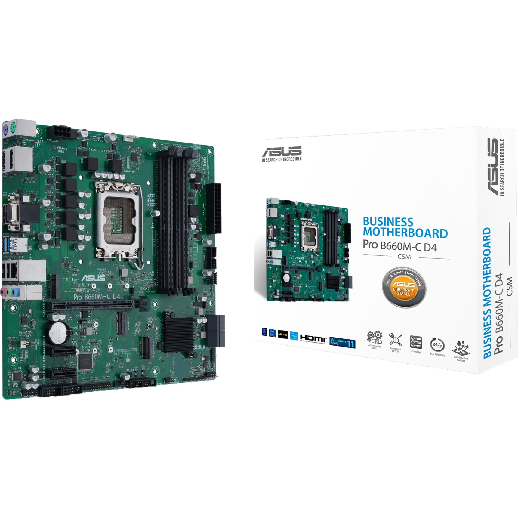 PRO B660M-C D4-CSM, Mainboard von Asus