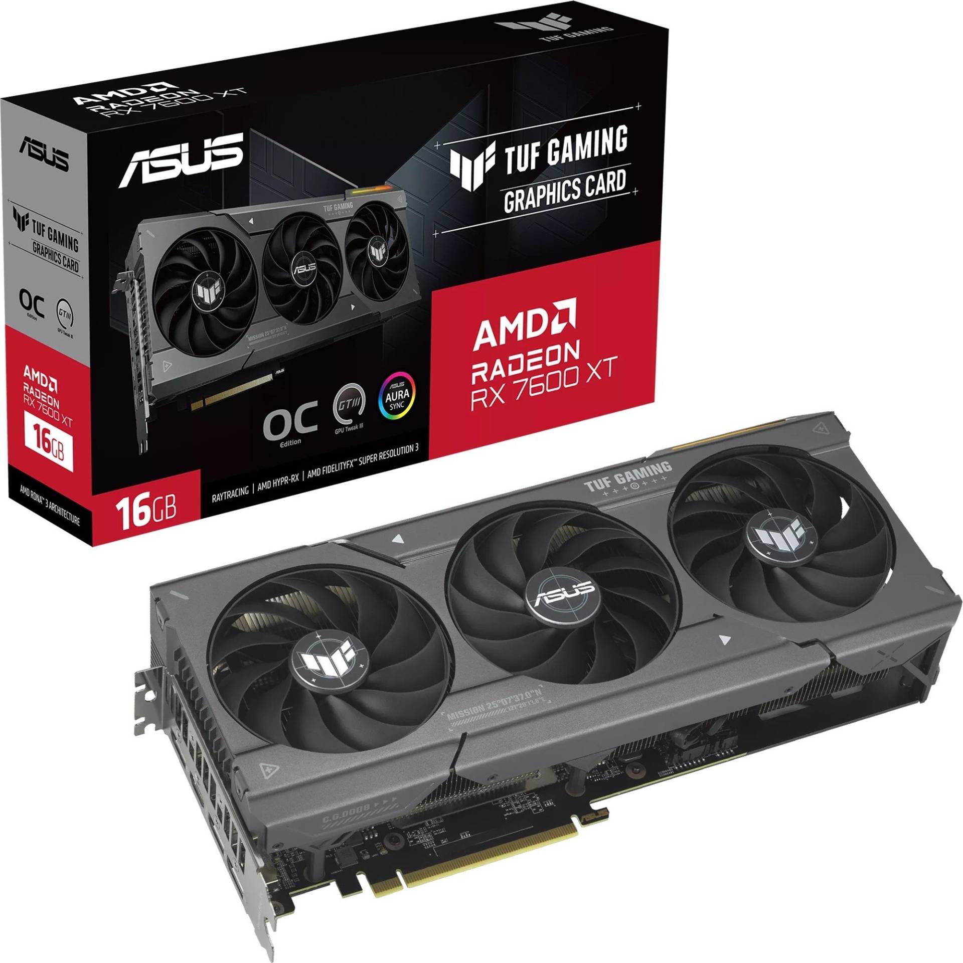 Radeon RX 7600 XT TUF GAMING OC, Grafikkarte von Asus