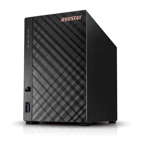 Asustor Drivestor 2 Lite AS1102TL, 2 Bay NAS Gehäuse Netzwerkspeicher, 1.7GHz Quad Core, 1GbE Port, 1GB RAM DDR4, Network Attached Storage für Cloud Speicher (Diskless) von Asustor