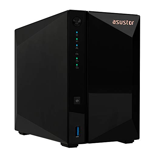 Asustor Drivestor 2 Pro AS3302T 2 Bay NAS Server - Netzwerkspeicher Gehäuse, Quad Core 1.4 Ghz CPU, 2,5 GbE Port, 2GB DDR4 von Asustor
