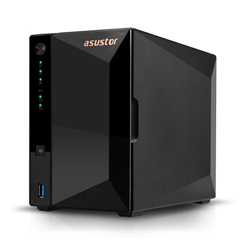 Asustor Drivestor 2 Pro Gen2 AS3302T v2, 2 Bay NAS Gehäuse Netzwerkspeicher, 1.7GHz Quad-Core, 2.5GbE Port, 2GB RAM DDR4, Network Attached Storage für Cloud Speicher (Diskless) von Asustor