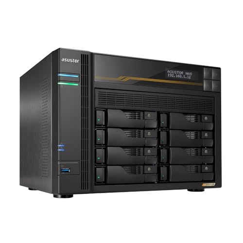 Asustor Lockerstor 8 Gen3 AS6808T 8 Bay NAS Netzwerkspeicher, AMD Ryzen Quad-Core 2.3 GHz, 16GB RAM ECC DDR5, 4 M.2 NVMe Slots, Dual 5GbE & Dual 10GbE Port, USB4 Type-C, Network Attached Storage Asustor Lockerstor 8 Gen3 AS6808T 8 Bay NAS Netzwerkspeicher, AMD Ryzen Quad-Core 2.3 GHz, 16GB RAM ECC DDR5, 4 M.2 NVMe Slots, Dual 5GbE & Dual 10GbE Port, USB4 Type-C, Network Attached Storage von Asustor