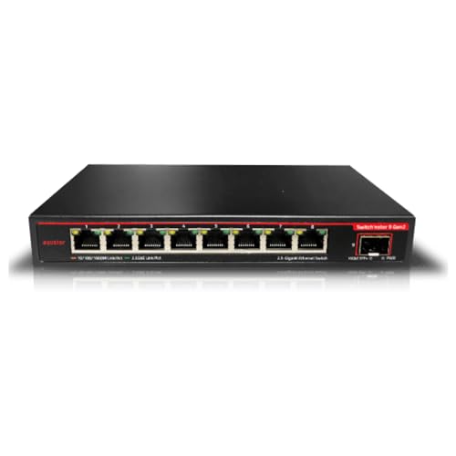 Asustor Switch'nstor 9 Gen 2 ASW209X, 9 Port Netzwerk Switch mit 1 x 10GbE, 8 x 2.5GbE, Plug-and-Play, Wandmontierbar von Asustor