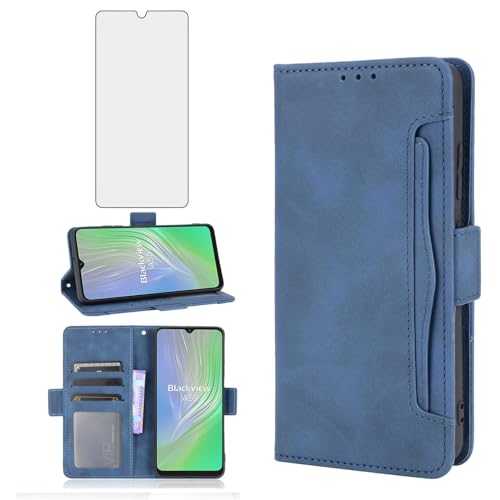 Asuwish Handyhülle für Blackview A55 2022 Hülle mit Glas Folie Schutzfolie Kartenfach Klappbar Leder Geldbörse Ständer Panzerfolie A 55 4G 6,53 Zoll Handy Hüllen Schutzhülle Cover Phone Case Blau Asuwish Handyhülle für Blackview A55 2022 Hülle mit Glas Folie Schutzfolie Kartenfach Klappbar Leder Geldbörse Ständer Panzerfolie A 55 4G 6,53 Zoll Handy Hüllen Schutzhülle Cover Phone Case Blau von Asuwish