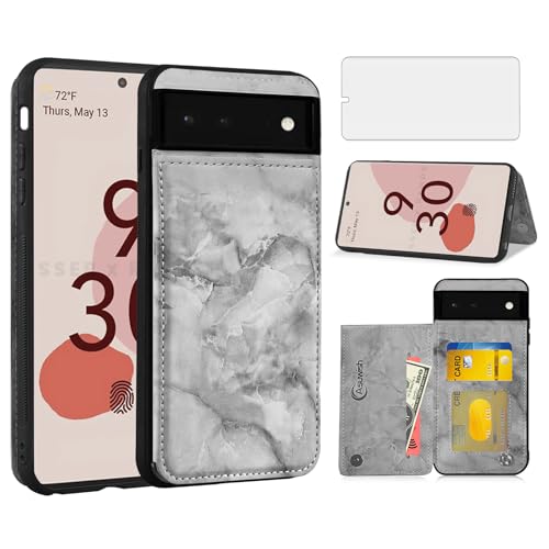 Asuwish Handyhülle für Google Pixel 6 Hülle mit Glas Folie Schutzfolie Kartenfach Klappbar Marmor Leder Geldbörse Ständer Pixel6 6hülle Handy Hüllen Schutzhülle Handyhüllen Schutzglas Phone Case Grau Asuwish Handyhülle für Google Pixel 6 Hülle mit Glas Folie Schutzfolie Kartenfach Klappbar Marmor Leder Geldbörse Ständer Pixel6 6hülle Handy Hüllen Schutzhülle Handyhüllen Schutzglas Phone Case Grau von Asuwish