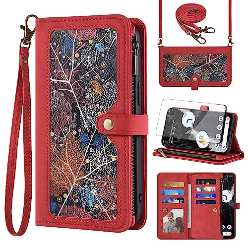 Asuwish Handyhülle für Google Pixel 7 Pro Hülle mit Band Folie Schutzfolie Kartenfach Klappbar Leder Geldbörse Ständer Pixel7Pro 7Pro 5G Sieben Handy Hüllen Schutzhülle Handyhüllen Phone Case Rot Asuwish Handyhülle für Google Pixel 7 Pro Hülle mit Band Folie Schutzfolie Kartenfach Klappbar Leder Geldbörse Ständer Pixel7Pro 7Pro 5G Sieben Handy Hüllen Schutzhülle Handyhüllen Phone Case Rot von Asuwish