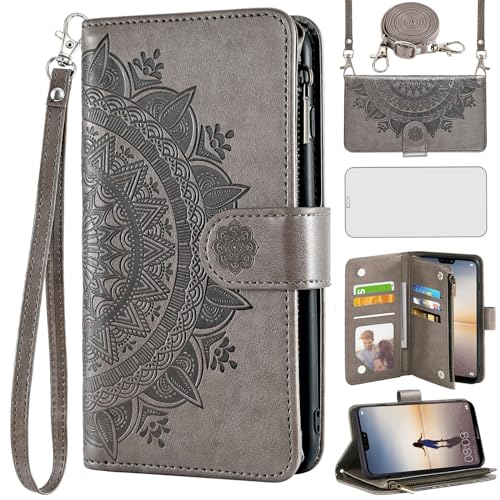 Asuwish Handyhülle für Huawei P20 Lite Hülle mit Band und Folie Schutzfolie Kartenfach Klappbar Leder Blumen Geldbörse Ständer Hawaii P 20 P20lite 20P ANE-LX1 Nova 3E Handy Schutzhülle Phone Case Grau Asuwish Handyhülle für Huawei P20 Lite Hülle mit Band und Folie Schutzfolie Kartenfach Klappbar Leder Blumen Geldbörse Ständer Hawaii P 20 P20lite 20P ANE-LX1 Nova 3E Handy Schutzhülle Phone Case Grau von Asuwish