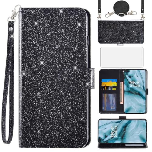 Asuwish Handyhülle für OnePlus Nord 1 Hülle mit Band Folie Schutzfolie Kartenfach Klappbar Glitzer Leder Geldbörse Ständer 5G AC2003 AC2001 Handy Hüllen Schutzhülle Schutzglas Cover Phone Case Schwarz Asuwish Handyhülle für OnePlus Nord 1 Hülle mit Band Folie Schutzfolie Kartenfach Klappbar Glitzer Leder Geldbörse Ständer 5G AC2003 AC2001 Handy Hüllen Schutzhülle Schutzglas Cover Phone Case Schwarz von Asuwish