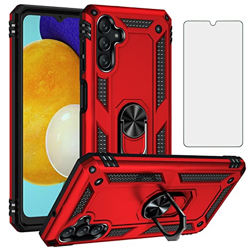 Asuwish Handyhülle für Samsung Galaxy A13 5G/A04S Hülle mit Glas Folie Schutzfolie und Magnetisch Ring Ständer Cover AO4s A 13 13A 04S A047F S13 M13 G5 Slim Handy Hüllen Schutzhülle Phone Case Rot Asuwish Handyhülle für Samsung Galaxy A13 5G/A04S Hülle mit Glas Folie Schutzfolie und Magnetisch Ring Ständer Cover AO4s A 13 13A 04S A047F S13 M13 G5 Slim Handy Hüllen Schutzhülle Phone Case Rot von Asuwish