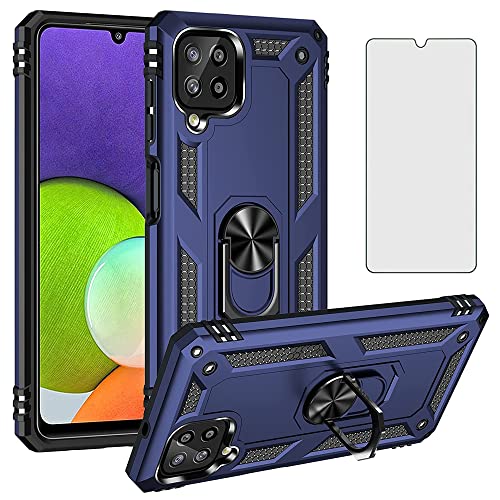 Asuwish Handyhülle für Samsung Galaxy A22/M32/M22 4G Hülle mit Glas Folie Schutzfolie und Magnetisch Ring Ständer Handyhüllen Cover A 22 22A F22 G4 Slim Handy Hüllen Schutzhülle Phone Case Blau Asuwish Handyhülle für Samsung Galaxy A22/M32/M22 4G Hülle mit Glas Folie Schutzfolie und Magnetisch Ring Ständer Handyhüllen Cover A 22 22A F22 G4 Slim Handy Hüllen Schutzhülle Phone Case Blau von Asuwish