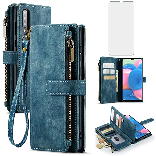 Asuwish Handyhülle für Samsung Galaxy A50 A30S A50S Hülle mit Folie Schutzfolie Kartenfach Klappbar Leder Geldbörse Ständer A 50 50S 30S 50A Handy Hüllen Schutzhülle Reißverschluss Phone Case Blau Asuwish Handyhülle für Samsung Galaxy A50 A30S A50S Hülle mit Folie Schutzfolie Kartenfach Klappbar Leder Geldbörse Ständer A 50 50S 30S 50A Handy Hüllen Schutzhülle Reißverschluss Phone Case Blau von Asuwish
