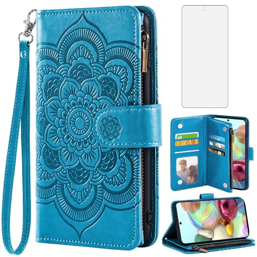 Asuwish Handyhülle für Samsung Galaxy A71 4G Hülle mit Folie Schutzfolie Kartenfach Klappbar Leder Blumen Geldbörse Ständer A 71 71A S71 Handy Hüllen Schutzhülle Handyhüllen Schutzglas Phone Case Blau Asuwish Handyhülle für Samsung Galaxy A71 4G Hülle mit Folie Schutzfolie Kartenfach Klappbar Leder Blumen Geldbörse Ständer A 71 71A S71 Handy Hüllen Schutzhülle Handyhüllen Schutzglas Phone Case Blau von Asuwish