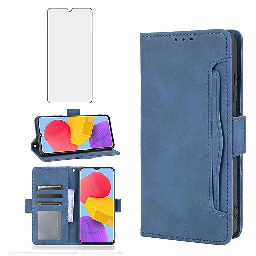 Asuwish Handyhülle für Samsung Galaxy M13 4G/M23 5G Hülle mit Glas Folie Schutzfolie Kartenfach Klappbar Leder Geldbörse Ständer Schutzglas M135F F23 Handy Hüllen Schutzhülle Cover Phone Case Blau Asuwish Handyhülle für Samsung Galaxy M13 4G/M23 5G Hülle mit Glas Folie Schutzfolie Kartenfach Klappbar Leder Geldbörse Ständer Schutzglas M135F F23 Handy Hüllen Schutzhülle Cover Phone Case Blau von Asuwish