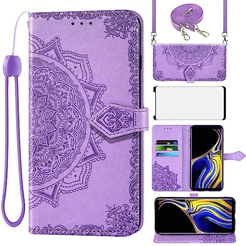 Asuwish Handyhülle für Samsung Galaxy Note 9 Hülle mit Band und Glas Folie Schutzfolie Kartenfach Klappbar Leder Geldbörse Ständer Note9 Handy Hüllen Mandala Schutzhülle Handyhüllen Phone Case Lila Asuwish Handyhülle für Samsung Galaxy Note 9 Hülle mit Band und Glas Folie Schutzfolie Kartenfach Klappbar Leder Geldbörse Ständer Note9 Handy Hüllen Mandala Schutzhülle Handyhüllen Phone Case Lila von Asuwish