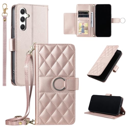 Asuwish Handyhülle für Samsung Galaxy S24 5G Hülle mit Band Folie Schutzfolie Kartenfach Klappbar Leder Geldbörse Ständer S 24 24S S24Hülle Handy Hüllen Schutzhülle Handyhüllen Phone Case Roségold Asuwish Handyhülle für Samsung Galaxy S24 5G Hülle mit Band Folie Schutzfolie Kartenfach Klappbar Leder Geldbörse Ständer S 24 24S S24Hülle Handy Hüllen Schutzhülle Handyhüllen Phone Case Roségold von Asuwish