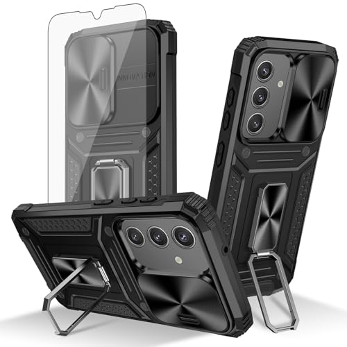 Asuwish Handyhülle für Samsung Galaxy S24 Plus/S25 Plus S24+ S25+ 5G mit Kameraabdeckung aus gehärtetem Glas Displayschutzfolie Ringhalter S24Plus 24S + S 24 24+ S25Plus 25S 25+ SM-S936U Damen Herren von Asuwish