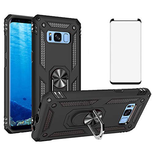 Asuwish Handyhülle für Samsung Galaxy S8 Plus Hülle mit Glas Folie Schutzfolie und Magnetisch Ring Ständer Handyhüllen Panzerfolie S8+ 8S S 8 + S8plus Slim Handy Hüllen Schutzhülle Phone Case Schwarz Asuwish Handyhülle für Samsung Galaxy S8 Plus Hülle mit Glas Folie Schutzfolie und Magnetisch Ring Ständer Handyhüllen Panzerfolie S8+ 8S S 8 + S8plus Slim Handy Hüllen Schutzhülle Phone Case Schwarz von Asuwish
