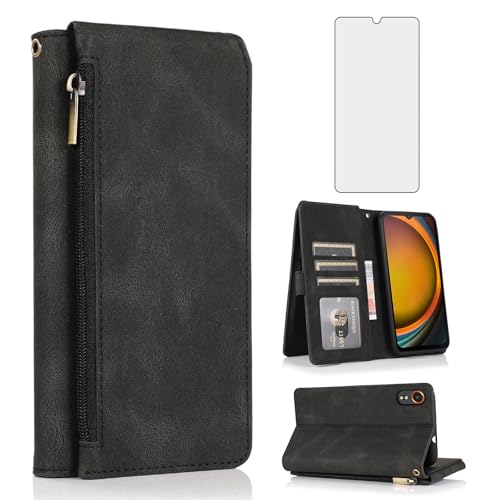Asuwish Handyhülle für Samsung Galaxy Xcover 7 Hülle mit Band Folie Schutzfolie Kartenfach Klappbar Leder Geldbörse Ständer Xcover7 Handy Hüllen Schutzhülle Reißverschluss Wallet Phone Case Schwarz Asuwish Handyhülle für Samsung Galaxy Xcover 7 Hülle mit Band Folie Schutzfolie Kartenfach Klappbar Leder Geldbörse Ständer Xcover7 Handy Hüllen Schutzhülle Reißverschluss Wallet Phone Case Schwarz von Asuwish