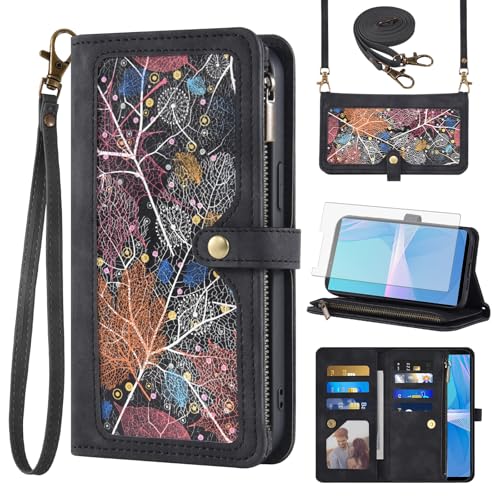 Asuwish Handyhülle für Sony Xperia 10 III 5G XQ-BT52 Hülle mit Band Folie Schutzfolie Kartenfach Klappbar Leder Geldbörse Ständer 10III 3 Lite Handy Hüllen Schutzhülle Handyhüllen Phone Case Schwarz Asuwish Handyhülle für Sony Xperia 10 III 5G XQ-BT52 Hülle mit Band Folie Schutzfolie Kartenfach Klappbar Leder Geldbörse Ständer 10III 3 Lite Handy Hüllen Schutzhülle Handyhüllen Phone Case Schwarz von Asuwish