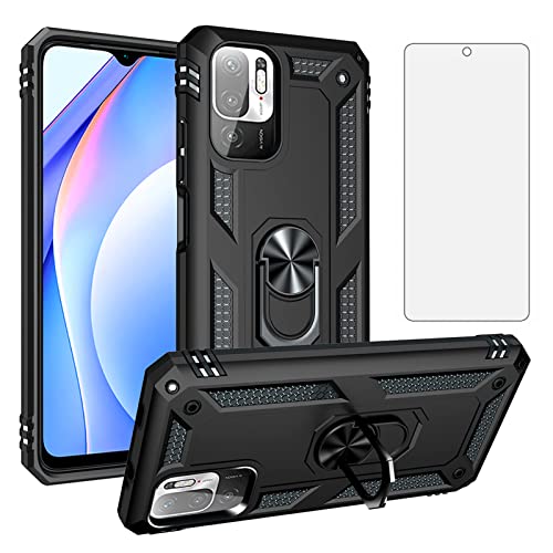 Asuwish Handyhülle für Xiaomi Redmi Note 10 5G/Poco M3 Pro Hülle mit Glas Folie Schutzfolie und Magnetisch Ring Ständer Cover Note10 10T G5 M2103K19G Slim Handy Hüllen Schutzhülle Phone Case Schwarz Asuwish Handyhülle für Xiaomi Redmi Note 10 5G/Poco M3 Pro Hülle mit Glas Folie Schutzfolie und Magnetisch Ring Ständer Cover Note10 10T G5 M2103K19G Slim Handy Hüllen Schutzhülle Phone Case Schwarz von Asuwish