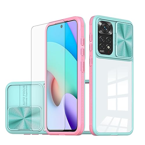 Asuwish Handyhülle für Xiaomi Redmi Note 11S/11 S 4G Hülle mit Glas Folie Schutzfolie und Kameraschutz Handyhüllen Cover Note11 Note11S Slim Durchsichtig Handy Hüllen Schutzhülle Clear Phone Case Blau von Asuwish