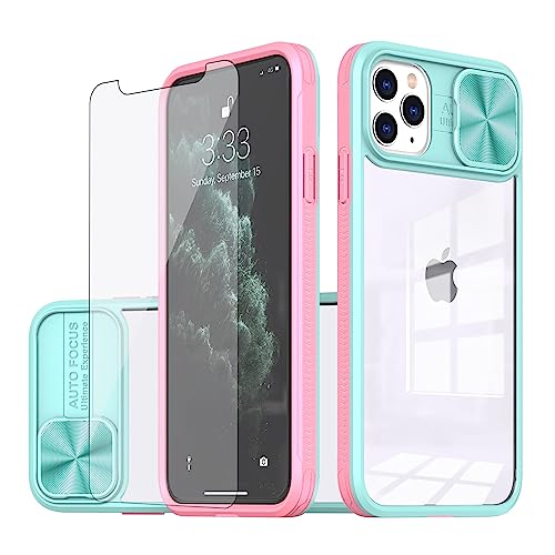 Asuwish Handyhülle für iPhone 11 Pro Hülle mit Glas Folie Schutzfolie und Kameraschutz Handyhüllen Cover i-Phone 11ProHülle i 11Pro Plus Slim Durchsichtig Handy Hüllen Schutzhülle Phone Case Blau von Asuwish