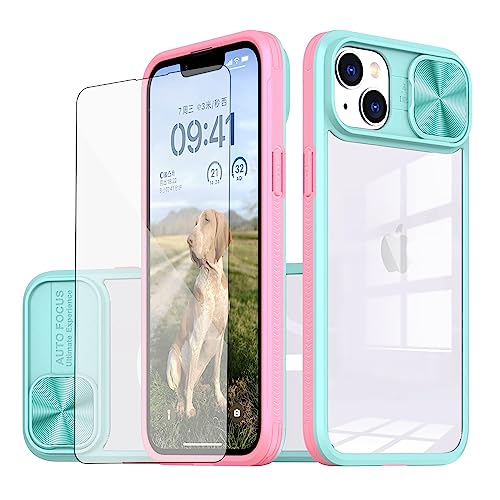 Asuwish Handyhülle für iPhone 13 Hülle mit Glas Folie Schutzfolie und Kameraschutz Handyhüllen Cover iPhone13Hülle i Phone13Hülle Phone13 13Hülle Slim Durchsichtig Hüllen Schutzhülle Phone Case Blau von Asuwish