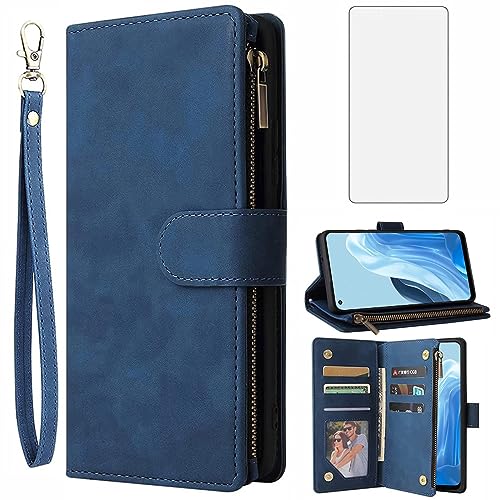 Asuwish Kompatibel mit OPPO Reno 7 5G/Find X5 Lite Wallet Case und gehärtetem Glas Displayschutzfolie Leder Flip Cover Kartenhalter Ständer Handy Zubehör Weiche Handyhüllen für Reno7/X5Lite Frauen Asuwish Kompatibel mit OPPO Reno 7 5G/Find X5 Lite Wallet Case und gehärtetem Glas Displayschutzfolie Leder Flip Cover Kartenhalter Ständer Handy Zubehör Weiche Handyhüllen für Reno7/X5Lite Frauen von Asuwish
