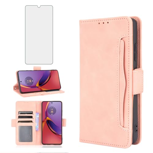 Asuwish Schutzhülle für Motorola Moto G84 5G, Brieftaschen-Hülle und Displayschutzfolie aus gehärtetem Glas, Kartenhalter, Ständer, Leder, Flip-Zubehör, Handy-Schutzhülle für G 84 2023, für Damen und Asuwish Schutzhülle für Motorola Moto G84 5G, Brieftaschen-Hülle und Displayschutzfolie aus gehärtetem Glas, Kartenhalter, Ständer, Leder, Flip-Zubehör, Handy-Schutzhülle für G 84 2023, für Damen und von Asuwish