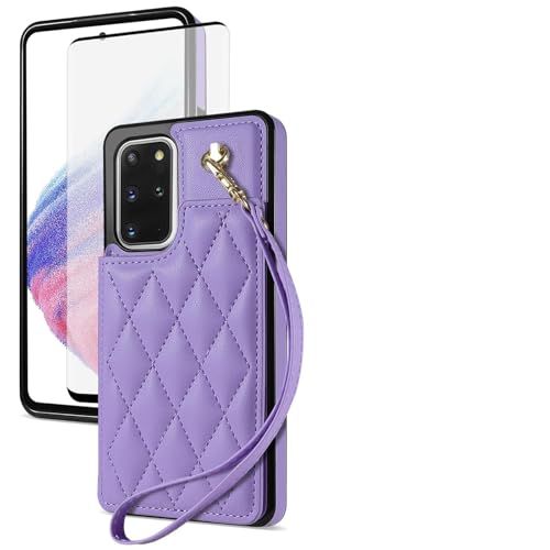 Asuwish Schutzhülle für Samsung Galaxy S20 5G, 15,7 cm (6,2 Zoll), Brieftaschen-Schutzhülle mit gehärtetem Glas, Displayschutzfolie und Handschlaufe, Kreditkartenhalter, Ständer, Handy-Zubehör S 20 von Asuwish