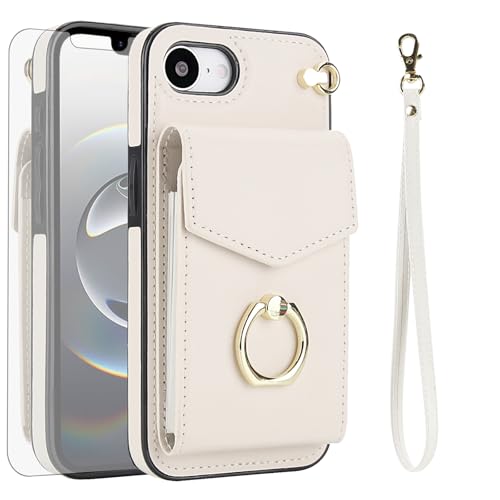 Asuwish Schutzhülle für iPhone 16e/SE 2025/SE 4, Brieftaschen-Schutzhülle mit gehärtetem Glas, Displayschutzfolie und RFID-blockierendem Ring, Kartenhalter, für iPhone 16e, i16e, 16e, SE4, 4 Asuwish Schutzhülle für iPhone 16e/SE 2025/SE 4, Brieftaschen-Schutzhülle mit gehärtetem Glas, Displayschutzfolie und RFID-blockierendem Ring, Kartenhalter, für iPhone 16e, i16e, 16e, SE4, 4 von Asuwish
