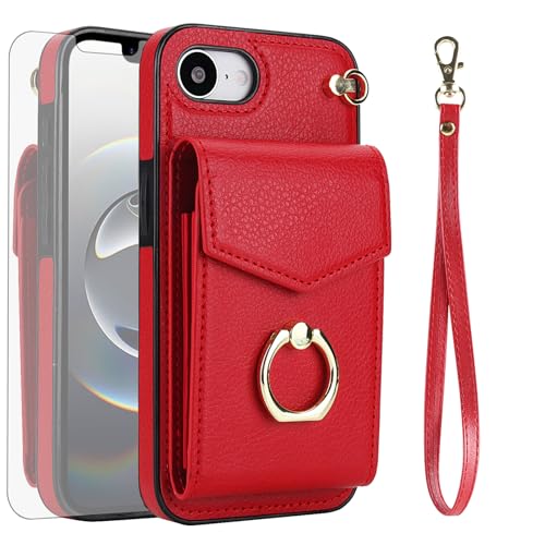Asuwish Schutzhülle für iPhone 16e/SE 2025/SE 4, Brieftaschen-Schutzhülle mit gehärtetem Glas, Displayschutzfolie und RFID-blockierendem Ring, Kartenhalter, für iPhone 16e, i16e, 16e, SE4, 4 Asuwish Schutzhülle für iPhone 16e/SE 2025/SE 4, Brieftaschen-Schutzhülle mit gehärtetem Glas, Displayschutzfolie und RFID-blockierendem Ring, Kartenhalter, für iPhone 16e, i16e, 16e, SE4, 4 von Asuwish