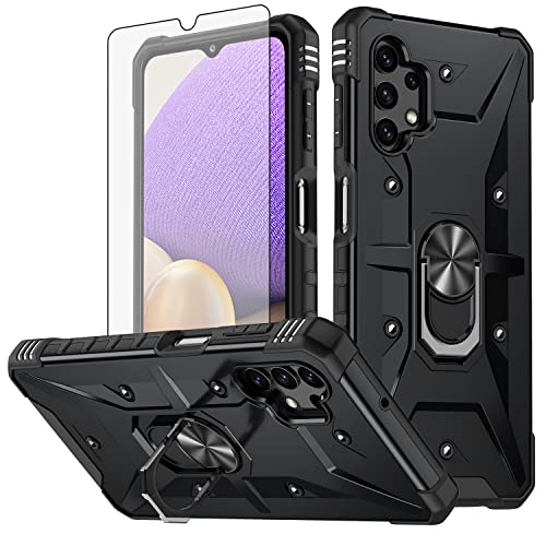 Kompatibel mit Samsung Galaxy A32 5G 2021 6,5 Zoll Handyhülle und Panzerglas Displayschutzfolie mit Ringhalter Ständer Kickstand Magnetisch Gaxaly M32 G5 Galaxies A 32 32A S32 SMA326U A3266666 U Kompatibel mit Samsung Galaxy A32 5G 2021 6,5 Zoll Handyhülle und Panzerglas Displayschutzfolie mit Ringhalter Ständer Kickstand Magnetisch Gaxaly M32 G5 Galaxies A 32 32A S32 SMA326U A3266666 U von Asuwish