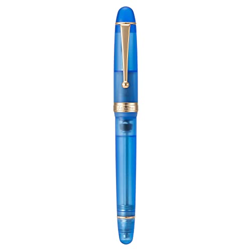 Asvine Füllfederhalter V126 Extra feine Spitze, Acryl matt transparent blau, großes Fassungsvermögen mit Geschenketui von Asvine