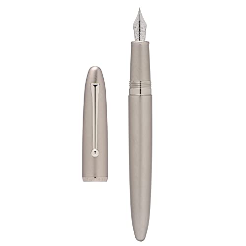 Asvine Hongdian 620 Silber Metall Füllfederhalter Extra feine Feder Klassischer Stift Büro Stift Schreiben mit Metallbox von Asvine