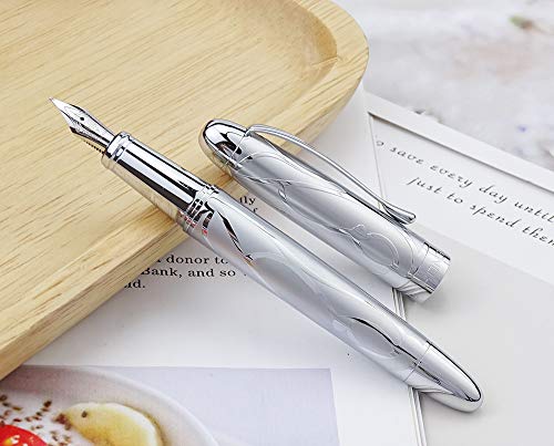 HongDian 5010 Füllfederhalter aus Edelstahl, feine Feder, klassisches Geschenk HongDian 5010 Füllfederhalter aus Edelstahl, feine Feder, klassisches Geschenk von Asvine