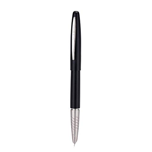 HongDian 617 Füllfederhalter, extra feine Spitze, schwarzer Stahl, klassischer Stift, Konverter Schreibstift mit Geschenk-Box von Asvine
