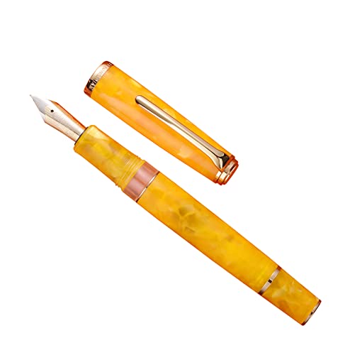 Hongdian N1S Kolbenfüllhalter aus orangefarbenem Kunstharz, Iridium extra feine Feder, klassischer Stift, glattes Schreiben Stift mit Metallbox Hongdian N1S Kolbenfüllhalter aus orangefarbenem Kunstharz, Iridium extra feine Feder, klassischer Stift, glattes Schreiben Stift mit Metallbox von Asvine