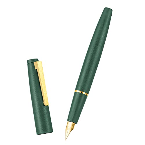 Jinhao 80 grüne Faser-Füllfederhalter, goldfarbener Rand, Iridium, feine Spitze, Kalligraphie-Stift, glatter Büro-Schreibstift von Asvine