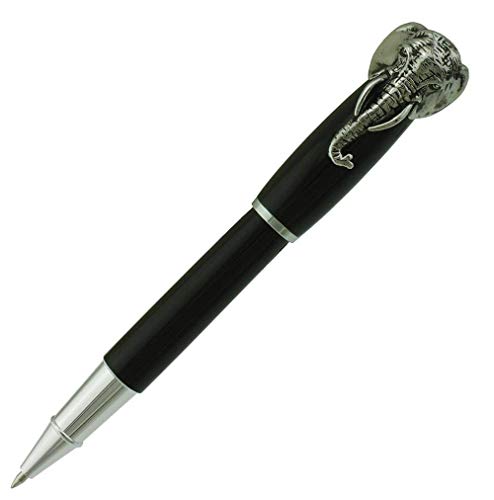 Tintenroller, Elefant, massives Metall, mit 0,5 mm feiner schwarzer Mine, glatte Unterschrift und Business-Stifte, Geschenk von Asvine