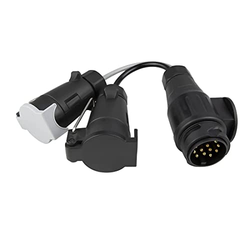 Asyduey Abschleppen Adapter 13-Poliger Stecker auf 7-Polige 12N + 12S Steckdose AnhäNger Kupplung Adapter Kabel für AnhäNger, Wohnwagen Asyduey Abschleppen Adapter 13-Poliger Stecker auf 7-Polige 12N + 12S Steckdose AnhäNger Kupplung Adapter Kabel für AnhäNger, Wohnwagen von Asyduey