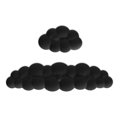 Asyduey Cloud-Handgelenkauflagen-Pad-Set, Tastatur-Handgelenkauflage, Maus-Handgelenkauflage, Memory-Schaum, Handballenauflage für Tastatur, Maus, rutschfest, Einfach zu Bedienen, Schwarz Asyduey Cloud-Handgelenkauflagen-Pad-Set, Tastatur-Handgelenkauflage, Maus-Handgelenkauflage, Memory-Schaum, Handballenauflage für Tastatur, Maus, rutschfest, Einfach zu Bedienen, Schwarz von Asyduey