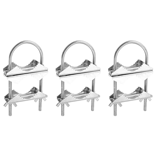 Asyduey Doppel Antennen Mast Klemme, V Backen Block mit U Bolzen, StrapazierfäHiger, Rostfreier Mast zu Mast Halterung Satz für Fernseher, CB (3 Set) von Asyduey