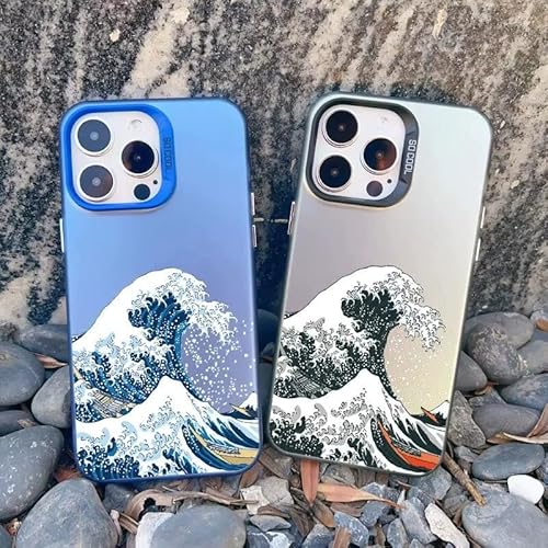 AtEaze iPhone Handyhülle Hard Case | Große Welle von Kanagawa | Verschiedene Designs | Japanisch (Blau) (iPhone 15) von AtEaze