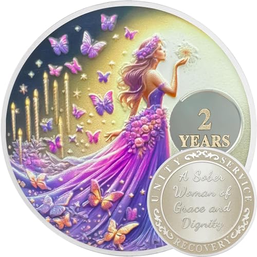 Original Butterfly Fairy 2 Year Nüchternheit Chip Nüchternheit Frauen Zwei Jahre Nüchternheit Münze AA Chip Und Medaillon AA NA WAA Münze Wiederherstellung Chip Nüchternheit Zeichen Nüchternheit von AtSKnSK