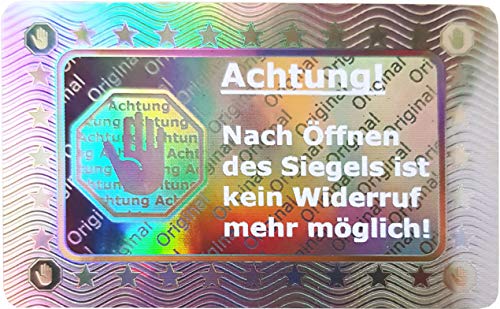 2010 Stk - 3D Hologramm-Siegel 40 * 25mm silber glänzend - Rücknahmesiegel Sicherheitssiegel Qualitätssiegel Garantiesiegel Sicherheitsetiketten selbstklebendes Etikett Security von Atairs